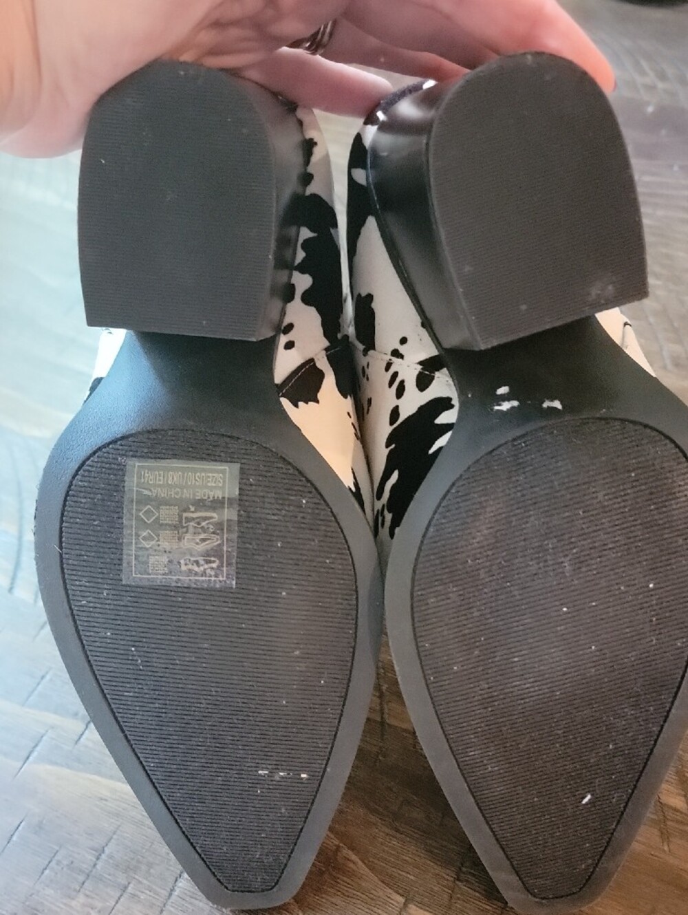 Cow Print Ankle Boots - Picture 5 of 5